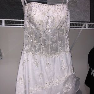 White Lace Corset Salsa Wedding or Prom Dress